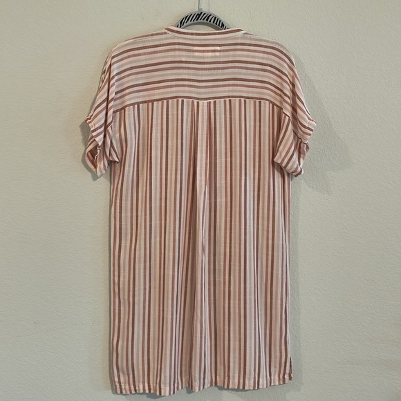 Thread and Supply Women's JUDSON Mini DRESS Medium Pink Striped Desert Rose - Picture 3 of 12